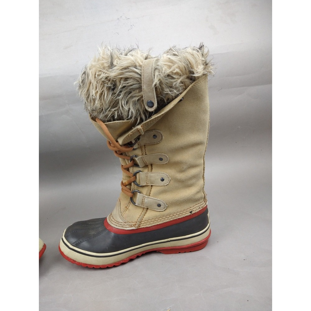 SOREL Joan of Arctic Tan Suede Faux Fur‎ Tall Winter Boots Women's 7, NL1540254 - Picture 7 of 13